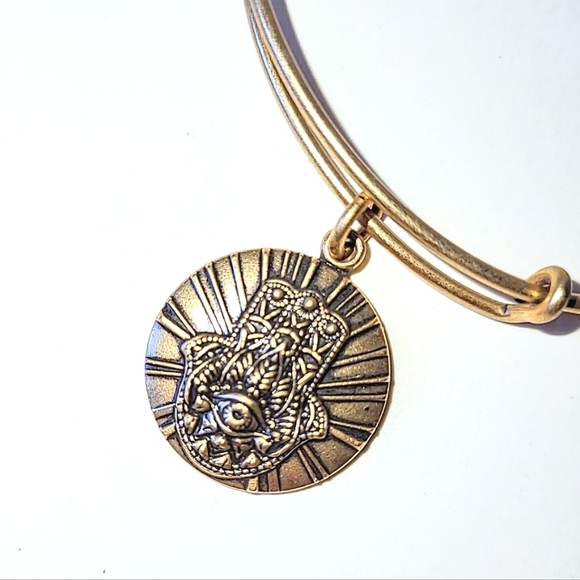 ALEX AND ANI "HAND OF FATIMA" CHARM BANGLE BRACELET in GOLDTONE - Picture 1 of 6